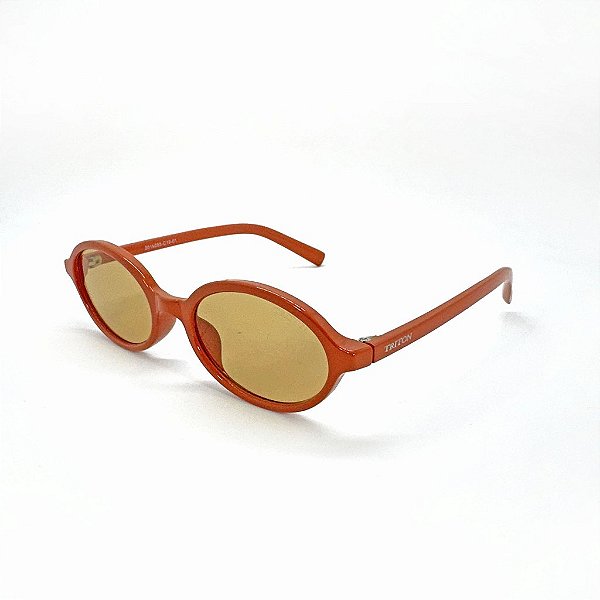 ÓCULOS DE SOL TRITON EYEWEAR OVAL ACETATO LARANJA