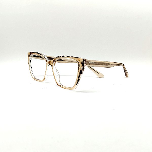 ÓCULOS DE GRAU TRITON EYEWEAR GATINHO ACETATO BEGE