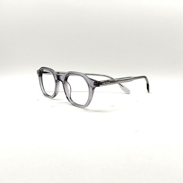ÓCULOS DE GRAU TRITON EYEWEAR REDONDO ACETATO CINZA