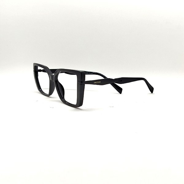 ÓCULOS DE GRAU TRITON EYEWEAR QUADRADO ACETATO PRETO