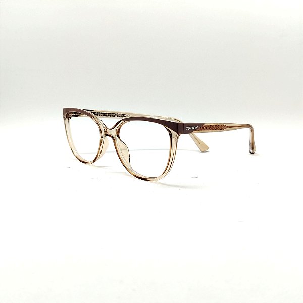 ÓCULOS DE GRAU TRITON EYEWEAR GATINHO ACETATO BEGE