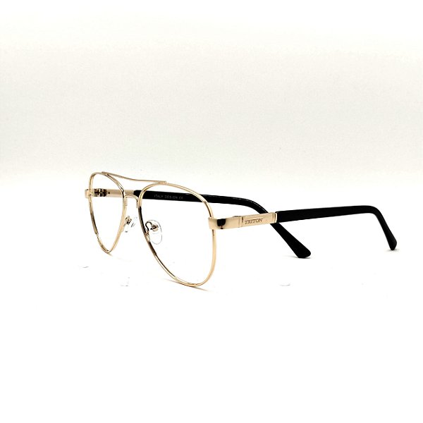 ÓCULOS DE GRAU TRITON EYEWEAR AVIADOR METAL DOURADO