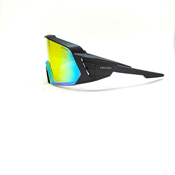 ÓCULOS DE SOL TRITON EYEWEAR ESPORTIVO ACETATO PRETO