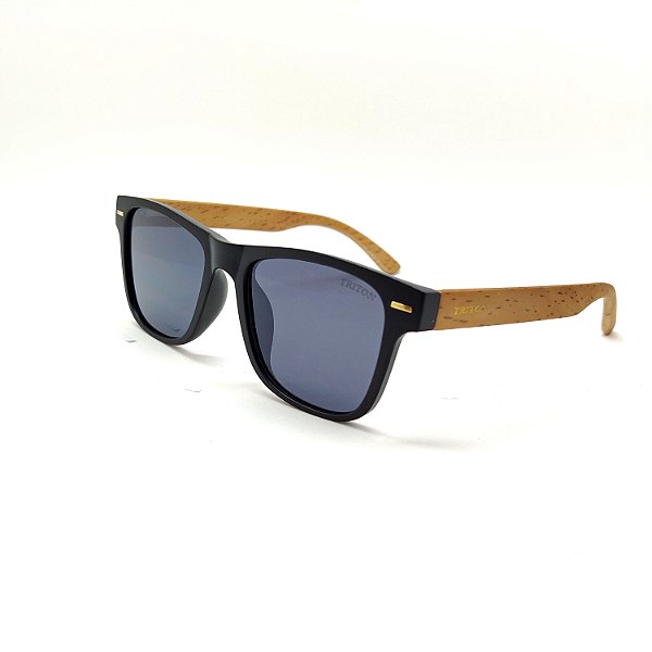 ÓCULOS DE SOL TRITON EYEWEAR QUADRADO ACETATO PRETO