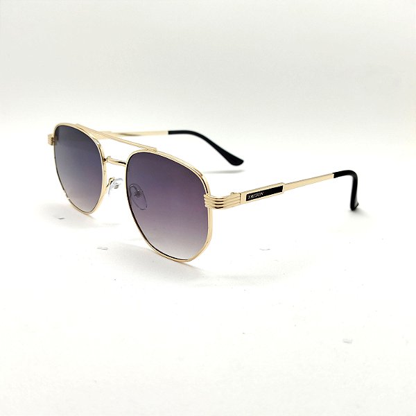 ÓCULOS DE SOL TRITON EYEWEAR HEXAGONAL METAL DOURADO