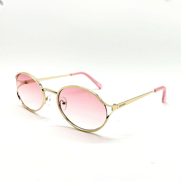 ÓCULOS DE SOL TRITON EYEWEAR OVAL METAL DOURADO