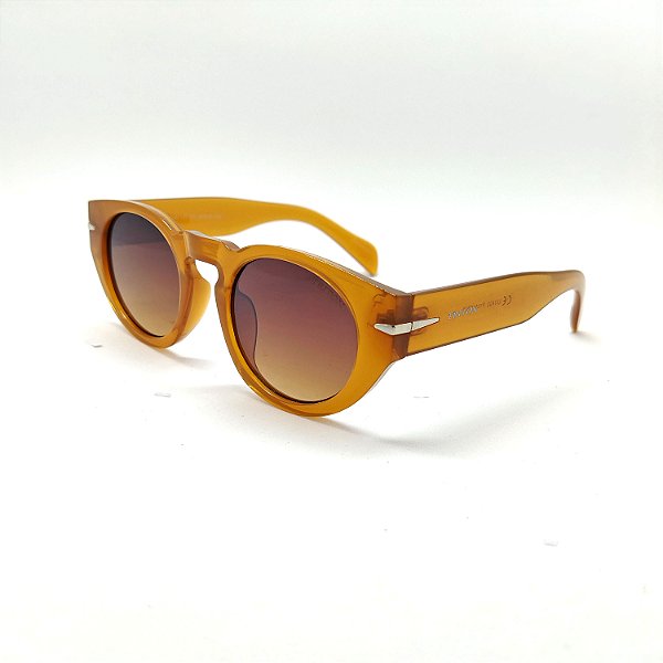 ÓCULOS DE SOL TRITON EYEWEAR REDONDO ACETATO MARROM