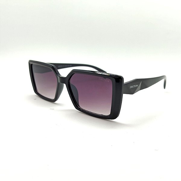 ÓCULOS DE SOL TRITON EYEWEAR QUADRADO ACETATO PRETO