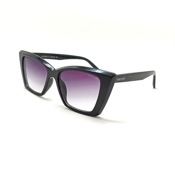ÓCULOS DE SOL TRITON EYEWEAR GATINHO ACETATO PRETO