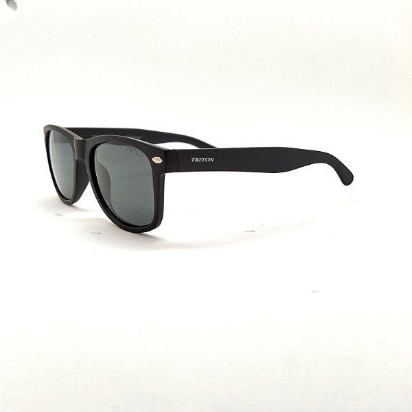 ÓCULOS DE SOL TRITON EYEWEAR POLARIZADO QUADRADO NYLON PRETO FOSCO