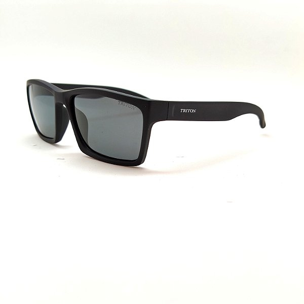 ÓCULOS DE SOL TRITON EYEWEAR POLARIZADO QUADRADO NYLON PRETO FOSCO
