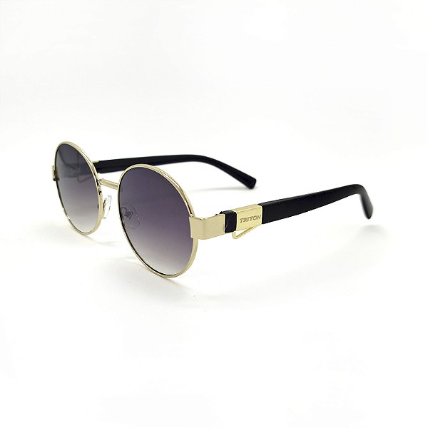 ÓCULOS DE SOL TRITON EYEWEAR REDONDO METAL DOURADO