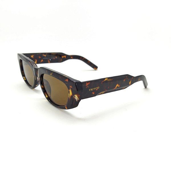 ÓCULOS DE SOL TRITON EYEWEAR RETRÔ ACETATO MARROM TARTARUGA