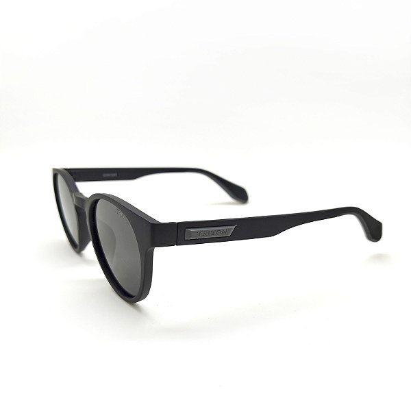 ÓCULOS DE SOL TRITON EYEWEAR POLARIZADO REDONDO ACETATO PRETO