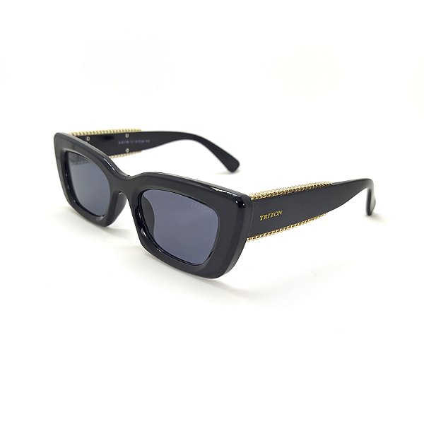 ÓCULOS DE SOL TRITON EYEWEAR RETRÔ ACETATO PRETO