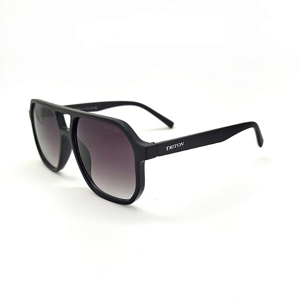 ÓCULOS DE SOL TRITON EYEWEAR AVIADOR ACETATO PRETO FOSCO