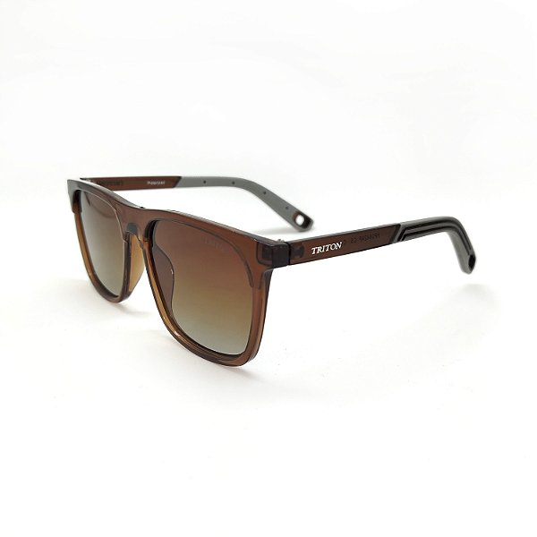 ÓCULOS DE SOL TRITON EYEWEAR POLARIZADO QUADRADO ACETATO MARROM