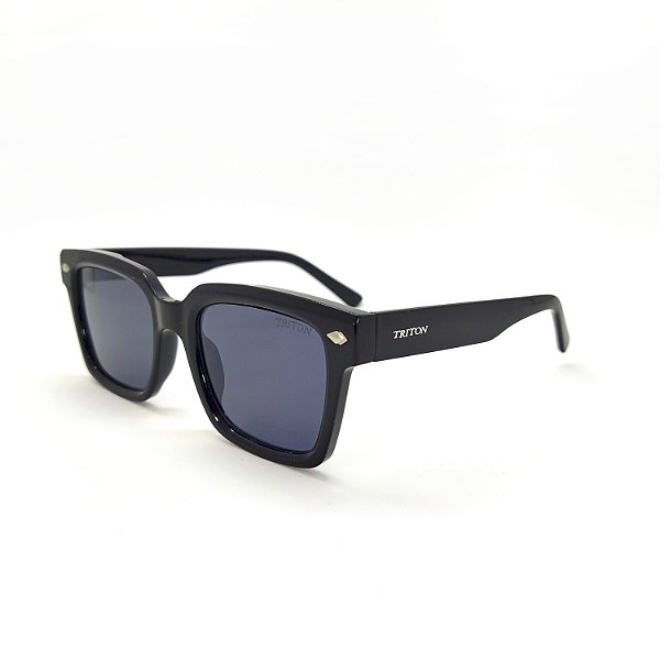 ÓCULOS DE SOL TRITON EYEWEAR QUADRADO ACETATO PRETO