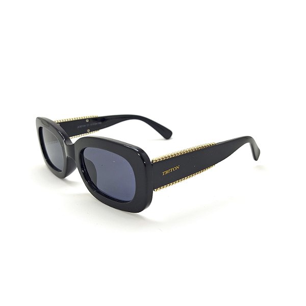 ÓCULOS DE SOL TRITON EYEWEAR RETRÔ ACETATO PRETO