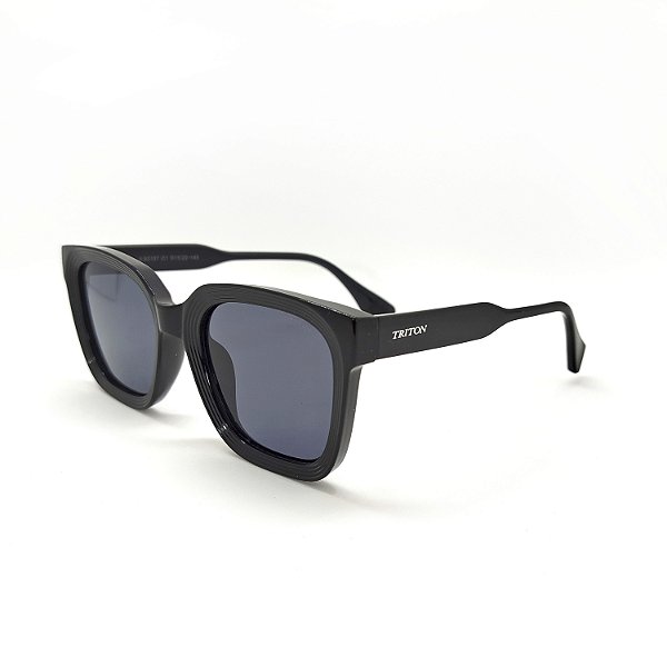 ÓCULOS DE SOL TRITON EYEWEAR QUADRADO ACETATO PRETO
