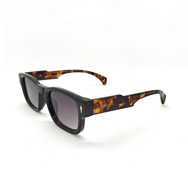 ÓCULOS DE SOL TRITON EYEWEAR QUADRADO ACETATO PRETO
