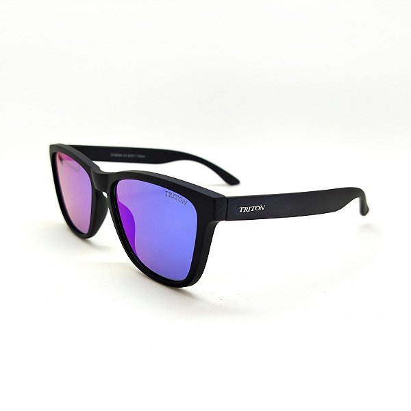 ÓCULOS DE SOL TRITON EYEWEAR QUADRADO ACETATO PRETO