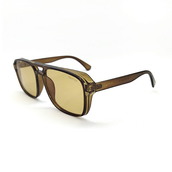 ÓCULOS DE SOL TRITON EYEWEAR AVIADOR ACETATO MARROM