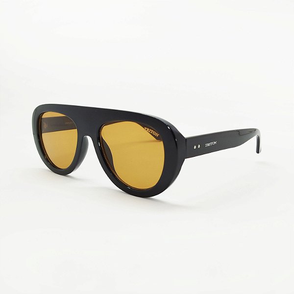 ÓCULOS DE SOL TRITON EYEWEAR AVIADOR ACETATO PRETO