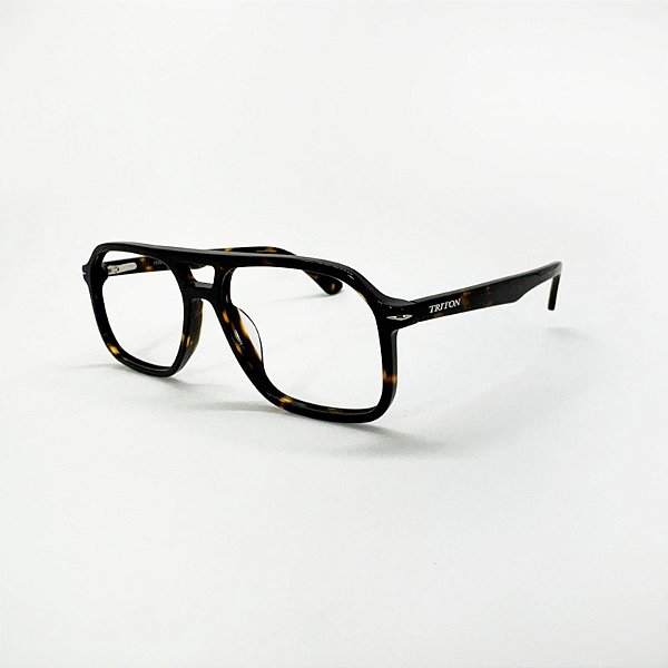 ÓCULOS DE GRAU TRITON EYEWEAR AVIADOR ACETATO MARROM TARTARUGA