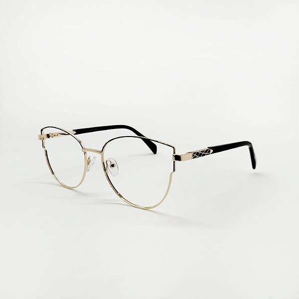ÓCULOS DE GRAU TRITON EYEWEAR GATINHO METAL DOURADO