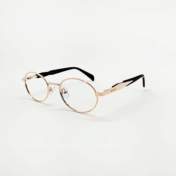 ÓCULOS DE GRAU TRITON EYEWEAR OVAL METAL ROSE