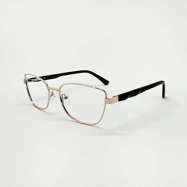ÓCULOS DE GRAU TRITON EYEWEAR RETANGULAR METAL DOURADO