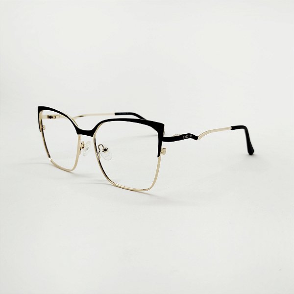 ÓCULOS DE GRAU TRITON EYEWEAR GATINHO METAL DOURADO