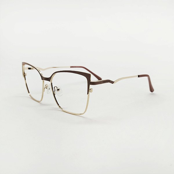 ÓCULOS DE GRAU TRITON EYEWEAR GATINHO METAL DOURADO