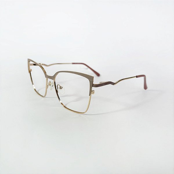ÓCULOS DE GRAU TRITON EYEWEAR GATINHO METAL DOURADO