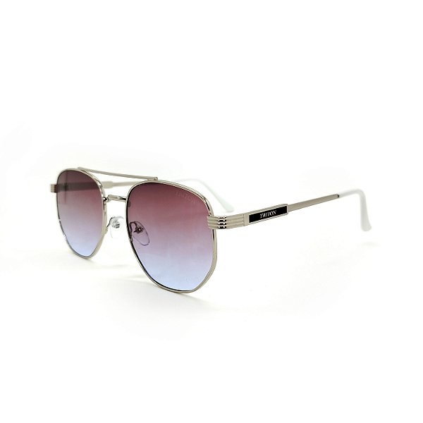 ÓCULOS DE SOL TRITON EYEWEAR HEXAGONAL METAL PRATA