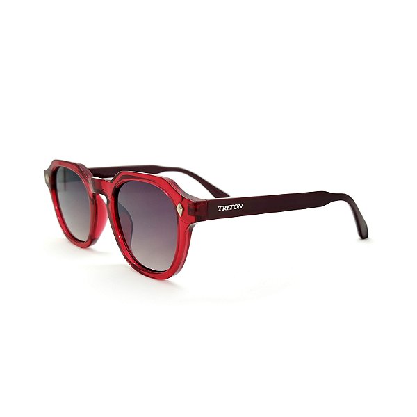 ÓCULOS DE SOL TRITON EYEWEAR QUADRADO ACETATO VERMELHO