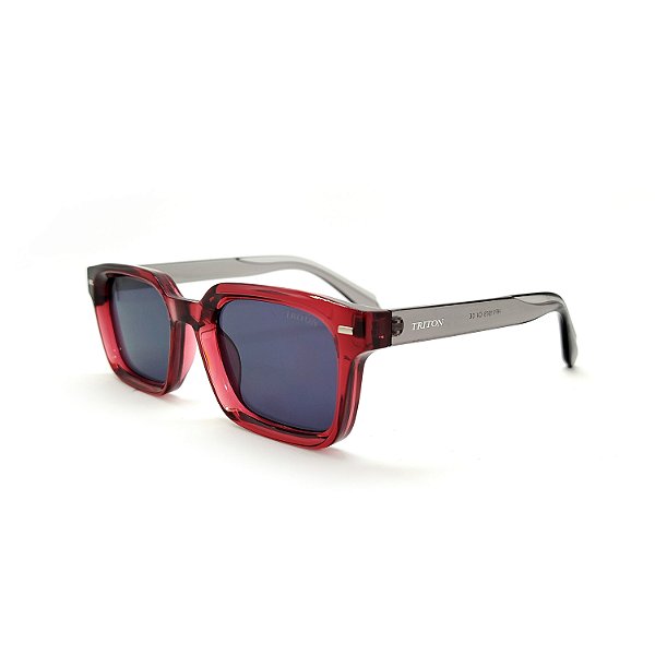 ÓCULOS DE SOL TRITON EYEWEAR QUADRADO ACETATO VERMELHO