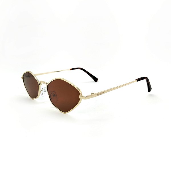 ÓCULOS DE SOL TRITON EYEWEAR HEXAGONAL METAL DOURADO