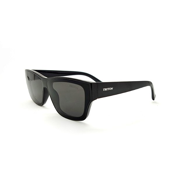 ÓCULOS DE SOL TRITON EYEWEAR RETANGULAR ACETATO PRETO