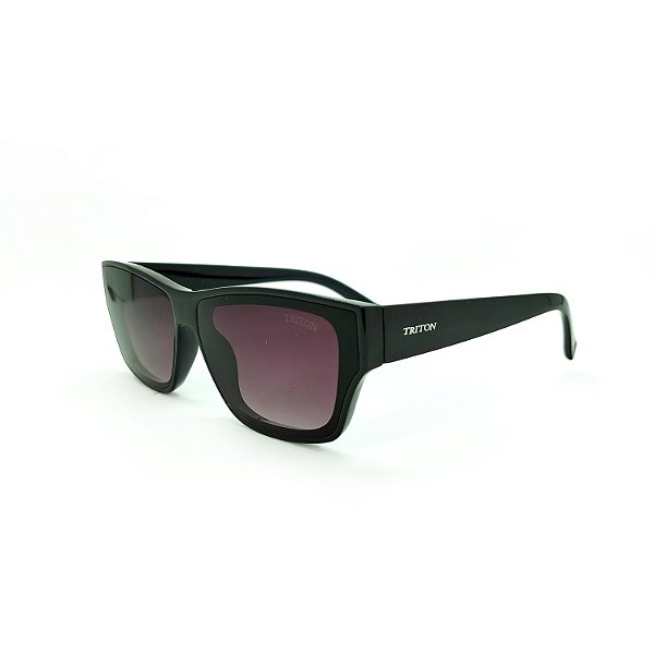 ÓCULOS DE SOL TRITON EYEWEAR RETANGULAR ACETATO PRETO