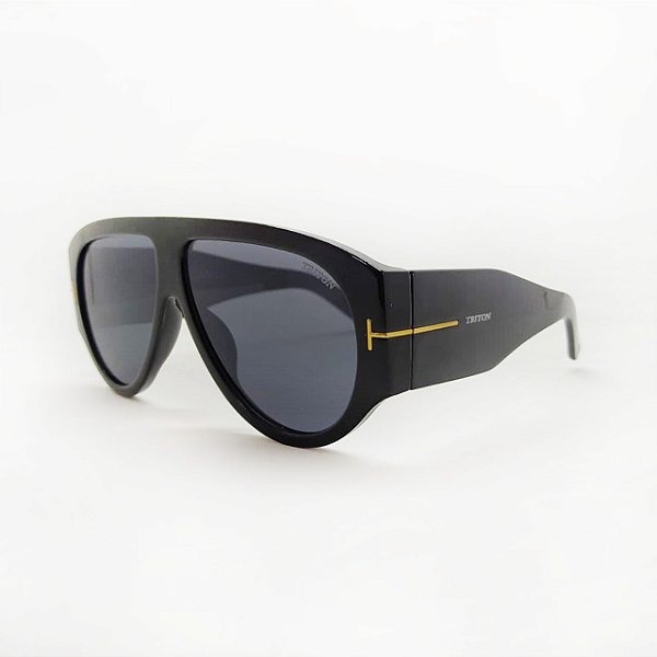 ÓCULOS DE SOL TRITON EYEWEAR AVIADOR ACETATO PRETO