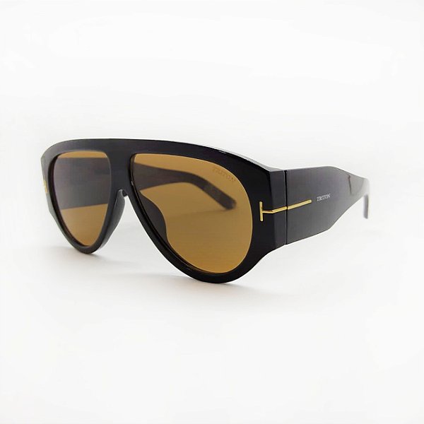 ÓCULOS DE SOL TRITON EYEWEAR AVIADOR ACETATO PRETO