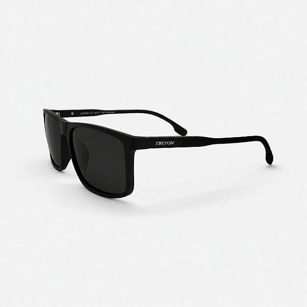 ÓCULOS DE SOL TRITON EYEWEAR POLARIZADO QUADRADO ACETATO PRETO