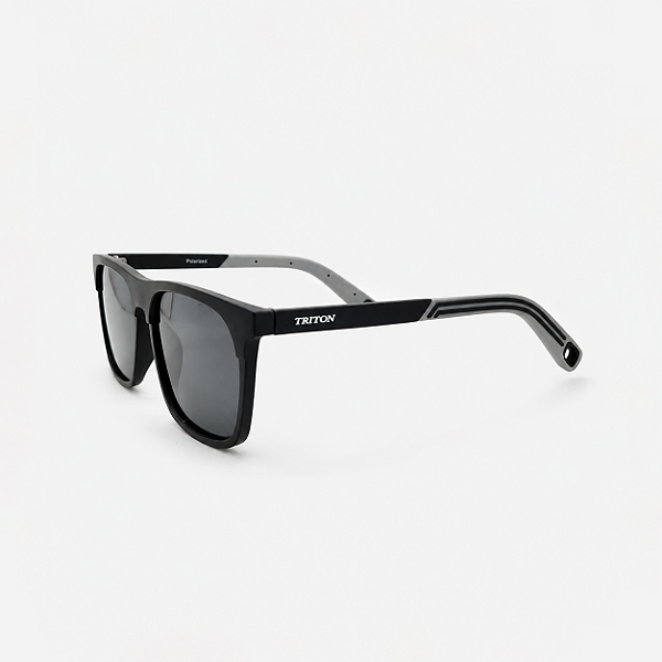 ÓCULOS DE SOL TRITON EYEWEAR POLARIZADO QUADRADO ACETATO PRETO