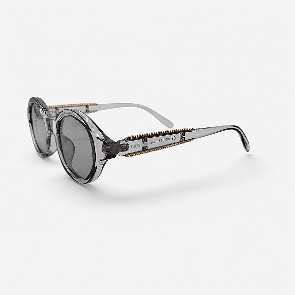 ÓCULOS DE SOL TRITON EYEWEAR REDONDO ACETATO CINZA