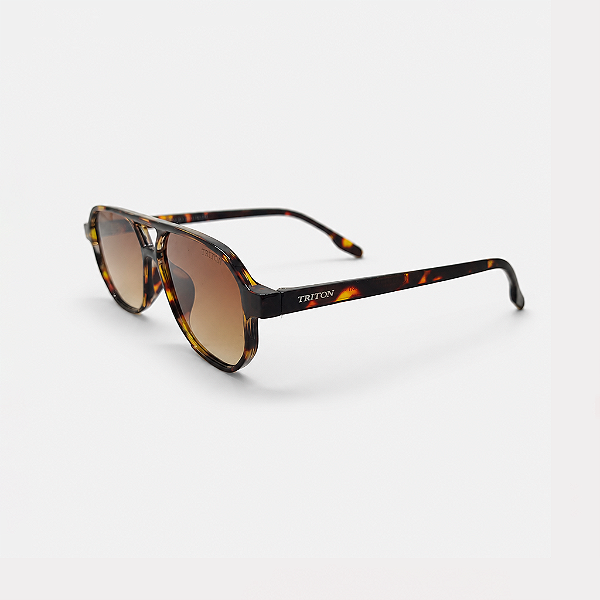 ÓCULOS DE SOL TRITON EYEWEAR QUADRADO ACETATO MARROM TARTARUGA