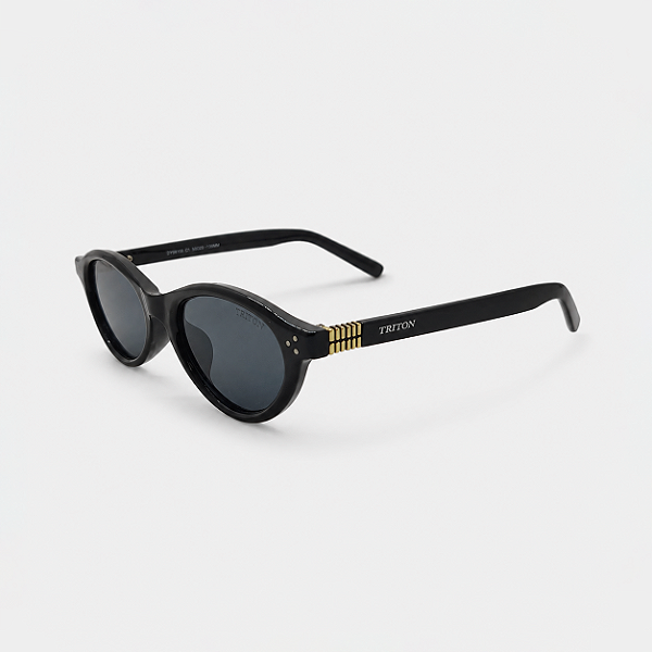 ÓCULOS DE SOL TRITON EYEWEAR ACETATO OVAL PRETO
