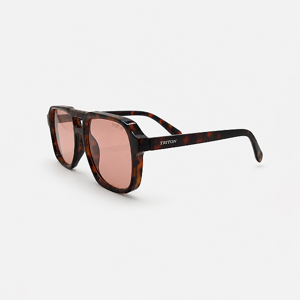 ÓCULOS DE SOL TRITON EYEWEAR AVIADOR ACETATO MARROM TARTARUGA