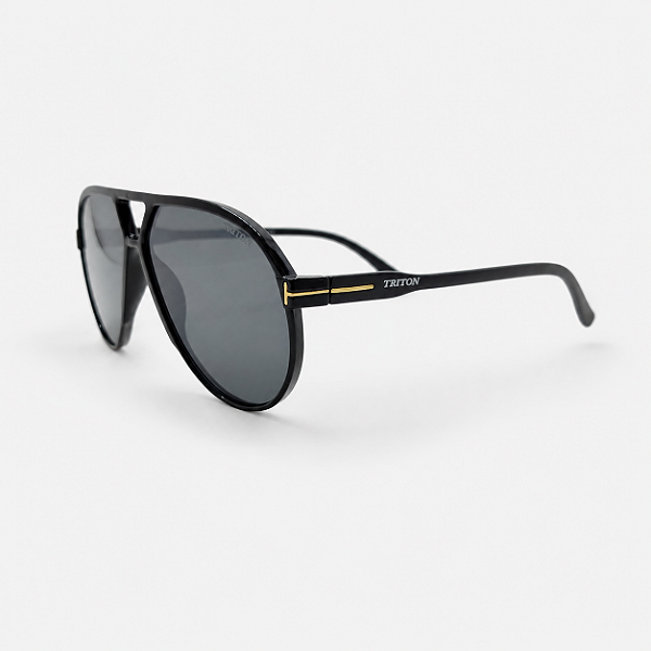 ÓCULOS DE SOL TRITON EYEWEAR AVIADOR ACETATO PRETO